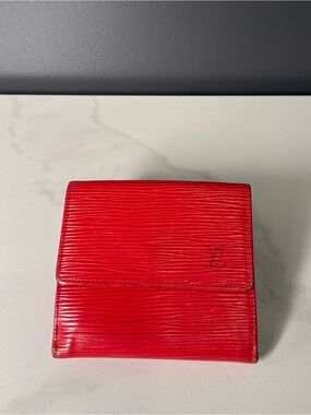 Louis Vuitton Bright Red Epi Leather Small Wallet